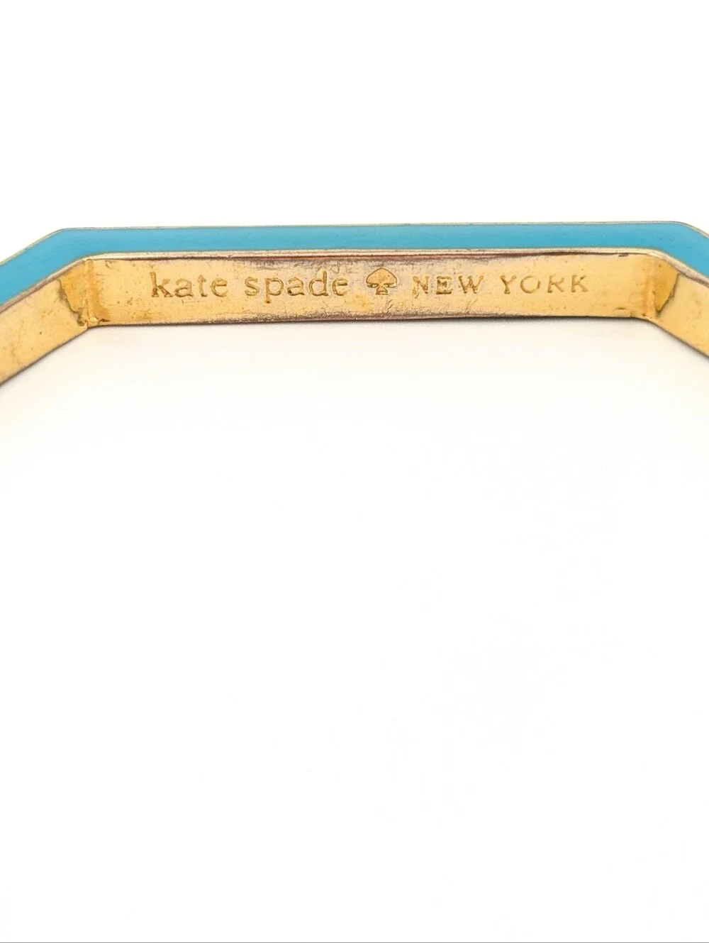Kate Spade Hexagon Gold & Teal Enamel Bangle - Picture 2 of 6